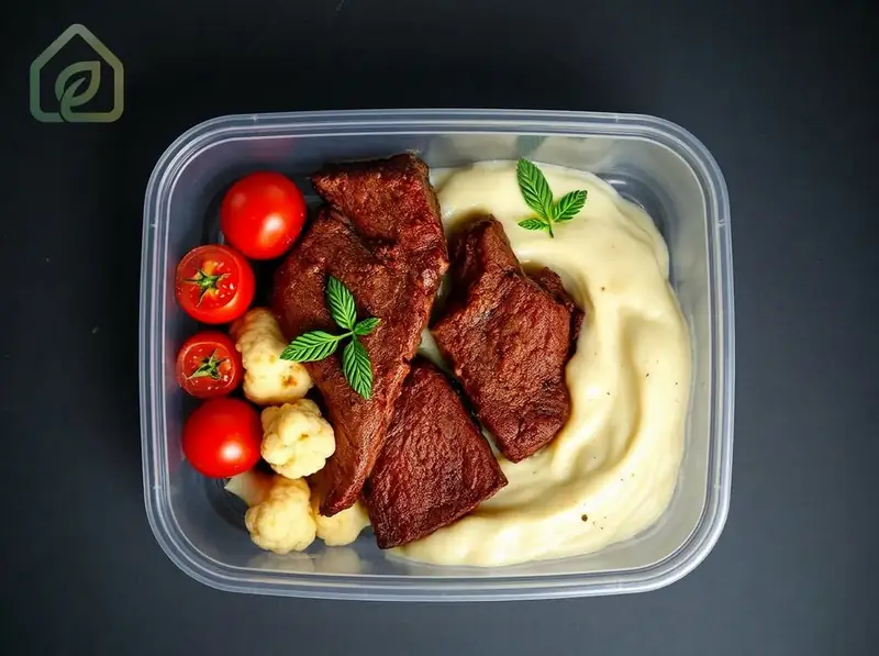 Carne Magra com Purê de Couve-Flor