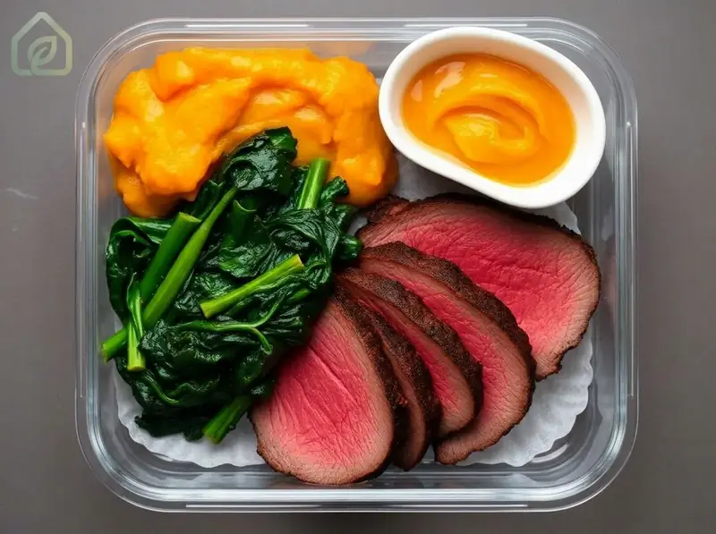 Carne com Purê de Batata Doce